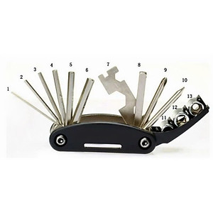 Bộ Lục Giác Cao Cấp - Kiểu Dáng Nhỏ Gọn Giúp Người Dùng Cầm Nắm, Thao Tác Dễ Dàng 16 Chi Tiết Dùng Lắp Giáp, Sửa Chữa Xe Đạp