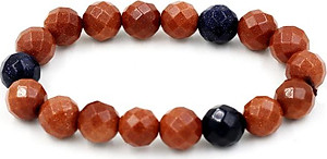 Vòng tay chuỗi hạt kim sa cắt giác 10 ly MS131