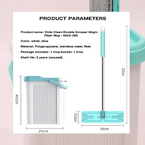 Bộ Lau Nhà MyJae Đài Loan Sợi Fiber Xoay 360 Độ Thông Minh 125cm