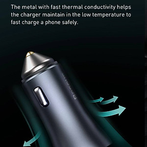 Tẩu củ sạc nhanh 40W cổng PD type c và USB hiệu Baseus Goldern Contactor  Pro đa năng cho xe hơi / xe ô tô trang bị LED đổi màu, Quick Charge 3.0 / Quick Chagre 4.0, PD 3.0, smartchip BPS 2.0 - Hàng nhập khẩu