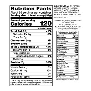 Whey Protein Isolate, Creamy Vanilla Powder | Bổ sung 25g Đạm chất lượng cao có các axit amin chuỗi nhánh (BCAAs) có khả năng hấp thụ nhanh và dễ tiêu hóa dành cho người luyện tập thể thao (816 gram)