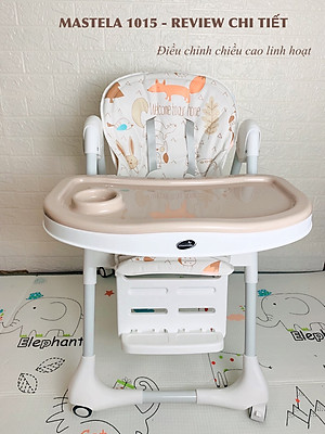 Ghế đa năng Mastela 1015 ngả, nâng hạ độ cao, có bánh xe / TẶNG BÁT THÌA ĂN DẶM UPASS CHÍNH HÃNG
