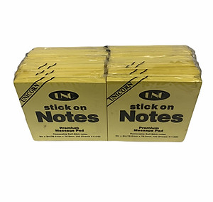 Lốc 12 xấp Giấy note vàng 3x3 UNC 7,6cmx7,6cm