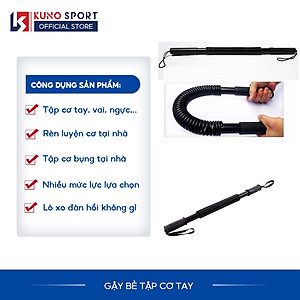 Gậy Tập Cơ Tay Lò Xo Kháng Lực KUNO SPORT, Thanh Lò Xo Power Lực Từ 20KG Đến 60KG