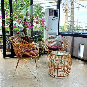 Bộ bàn ghế sân vườn sắt giả mây - NAVICOM