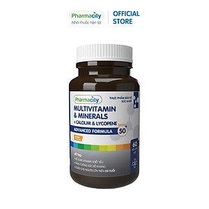Thực phẩm bảo vệ sức khỏe, tăng đề kháng Advanced Formula Senior 50+ Multivitamin & Minerals + Calcium & Lycopene cho người lớn tuổi (Chai 60 viên)