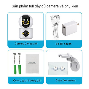 Camera Yoosee 2 MẮT KÉP Trong Nhà 10MPX Xoay 360 Độ, Xem Đêm Có Màu, Có Đàm Thoại, Bảo Hành 12 Tháng, Hàng Nhập Khẩu