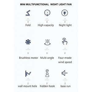 Xiaomi Quạt Trần mini Sạc Cổng USB Có Đèn LED Tiện Dụng Và Bền-Hàng nhập khẩu
