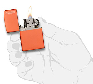 Bật Lửa Zippo Orange Matte with Zippo Logo 231ZL