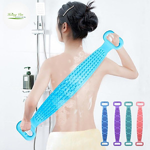 Dây tắm chà lưng 2 mặt silicon cao cấp massage thư giãn tẩy tế bào chết tiện ích - đai tắm cọ lưng silicon