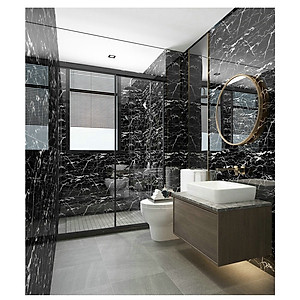 Bộ 10 Tấm Xốp Dán Tường 3D PVC Vân Đá Trắng Chỉ Vàng 60x30cm Keo Sẵn Dày 2,5mm Cao Cấp, Sang trọng