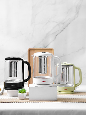 Ấm đun siêu tốc thủy tinh COBI 1.5L - Kết hợp Bình pha trà, tiện lợi đa năng - Hàng nhập khẩu chính hãng