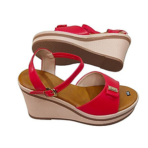 Giày Sandal Nữ Đế Xuồng HÀ NAM Da Bò Thật Thời Trang Cao Cấp  9cm DNU2143