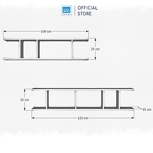 Combo Bộ 2 Kệ Gỗ Trang Trí Treo Tường Nhiều Ngăn Cách Điệu SIB DECOR KT08