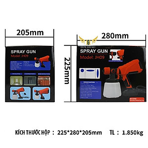 Máy Phun Sơn Cầm Tay SPRAY - JH09 - Dùng điện 220V - Công suất 600W - Bình 1lLít 