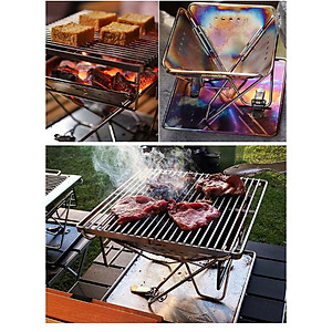 Đồ cắm trại bếp nướng campingmoon cắm trại du lịch dã ngoại bếp than xếp nướng thịt BBQ ngoài trời campout A017