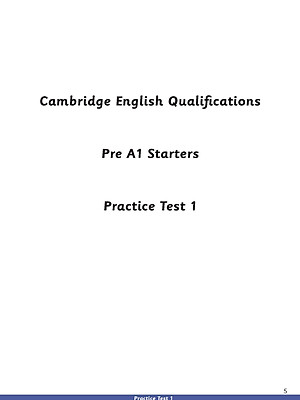 Pre A1 Starters - Practice Tests 1-5