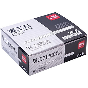 Dao rọc giấy Deli chất liệu kim loại với lưỡi thép SK5, 1 cái - 2058