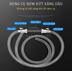 Dụng cụ bơm KG70 hút rượu, xăng dầu chất lỏng bóp tay dễ thủ công đa năng dài 1m - Hàng chính hãng