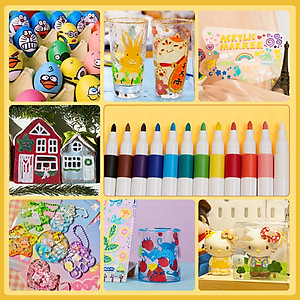 Bộ Bút Màu Acrylic Marker Chống Nước Vẽ Trên Mọi Chất Liệu.