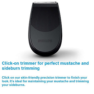 Máy cạo râu khô và ướt 2 trong 1 series 5000 cao cấp Philips S5390/12, điện áp sạc AC100 V-240V 50/60 Hz, tích hợp sạc nhanh, đầu tỉa mai tiện lợi - Hàng chính hãng