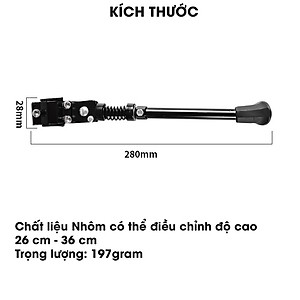 Chân chống xe đạp KW-614 điều chỉnh độ cao 26-36cm lắp đặt đơn giản, chất liệu nhôm, phù hợp nhiều loại xe đạp Mai Lee