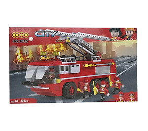 Đồ Chơi Lắp Ráp Phát Triển Trí Tuệ - Xe Cứu Hỏa COGO No.3615 (424 Mảnh Ghép)