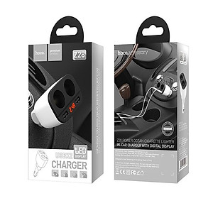 Bộ chia tẩu sạc ô tô, xe hơi nhãn hiệu Hoco Z28 - HÀNG NHẬP KHẨU