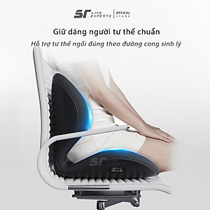 Bộ Gối Lót Mông Và Tựa Lưng Massage Chườm Nóng Cao Su Non Văn Phòng Ô Tô, Đệm Lưng Chống Gù, Giảm Đau Cột Sống - Sairui