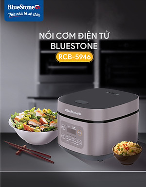 Nồi Cơm Điện Tử BlueStone RCB-5946 - Dung Tích 1,5 lít  - Công suất 860W - Lòng nồi phủ chống dính cao cấp an toàn sức khỏe - 6 chế độ cài đặt sẵn - Bảo hành 2 năm - Hàng chính hãng