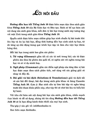 Sách Hướng Dẫn Học Tốt Tiếng Anh 10
