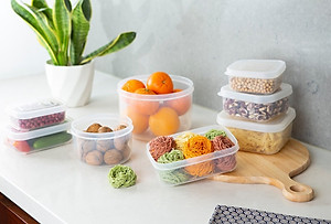 Bộ 6 hộp đựng thực phẩm chữ nhật Inochi Hokkaido (500-750-1000-1500-2000-2500ml)