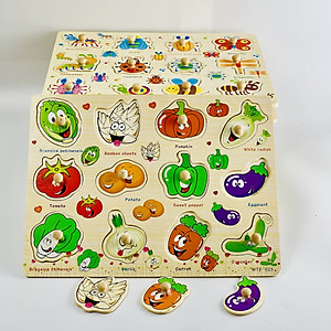 Set 5 bảng ghép hình có núm _ đồ chơi giáo dục MK02