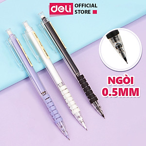Bút Chì Kim Bấm Tự Trôi Ngòi Deli 0.5mm Cải Tiến Có Đầu Tẩy Màu Pastel Dễ Thương Cao Cấp Cho Học Sinh Văn Phòng Nhỏ Gọn Tiện Lợi