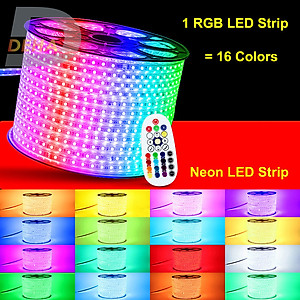 Bộ dây đèn Led RGB đổi màu quấn cây, chống nước, điều khiển chọn màu trang trí tường trần thạch cao, nhà cửa, quán cafe, nhà hàng, bàn, dây bóng 5050 nháy chuyển màu mềm mại, dùng được ngoài trời (Tùy chọn chiều dài dây)
