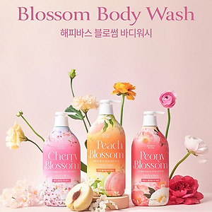 Sữa tắm nước hoa dưỡng trắng da, cấp ẩm Happy Body Wash Hàn Quốc 900g