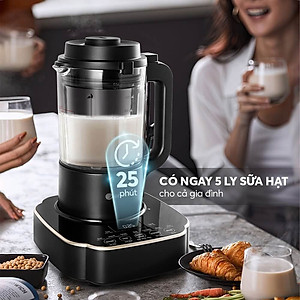 Máy làm sữa hạt Elmich CBE 3904 OL, công suất 800W, 7 chế độ nấu được thiết lập sẵn, lưỡi dao 3 tầng 8 cánh giúp xay nhuyễn - Hàng chính hãng