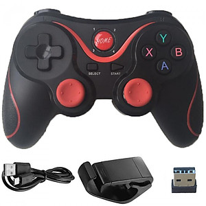 Tay cầm chơi game bluetooth cho Android, Window - kèm đế + usb không dây