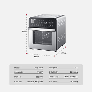 Nồi Chiên Không Dầu Elmich AFE-3950 (14Lít) - Hàng Chính Hãng