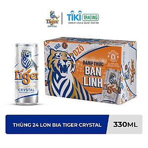 Thùng 24 lon bia Tiger Crystal (330ml/lon)