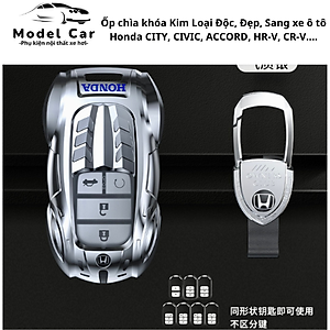 Ốp chìa khóa Kim Loại hình Xiêu Xe ô tô Honda CITY, CIVIC, ACCORD, HR-V, CR-V....