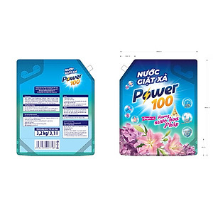 Túi Nước Giặt Xả POWER100 Hương Nước Hoa Pháp 3.2KG