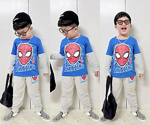 Đồ bộ bé trai, bộ ngủ dài tay cho bé trai size lớn 12-40KG chất thun cotton mềm mịn mát