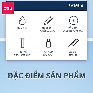 Bút Bi Gel Bấm Bút Mực Xóa Được Văn Phòng Deli Ngòi 0.5mm Học Sinh,  Mực Đều Nét Chữ Đẹp - Xanh/Đen - 1 chiếc