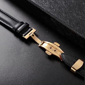 Dây Đồng Hồ Da Bò Italy Cao Cấp Màu Đen Size 15/17/19/21/23/25mm - Dây Da Đồng Hồ Da Bò Thật 100%, Bảo Hành 12T 