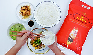 Gạo ST25 Hoa Lúa túi 5kg - Dẻo nhiều, mềm cơm, hương thơm đặc trưng