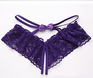 Quần lót lọt khe sexy nữ chất liệu ren thiết kế xẻ đáy quyến rũ gợi cảm - Màu hồng