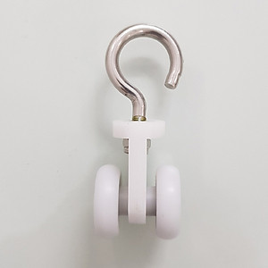 Bánh xe chạy rèm PVC, rèm công nghiệp, hệ nhôm kính, chạy ray 3cm, loại 2 bánh nhựa, móc thép không gỉ MIHOCO-Hàng chính hãng