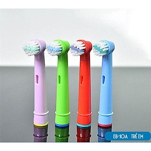 Cho máy Oral-B Braun,  Bộ 4 đầu bàn chải đánh răng điện - Trẻ em, cho mọi loại máy - EB10A