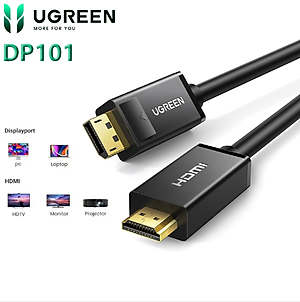 Cáp Displayport to HDMI 2m cao cấp Ugreen 10202  - Hàng Chính Hãng